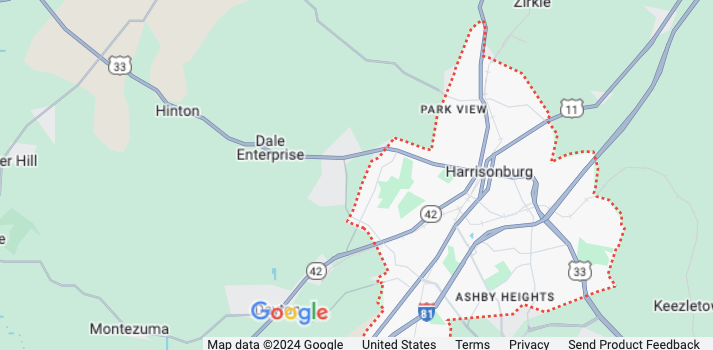 Harrisonburg, Virginia Map, pothole reapair